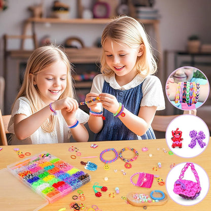 3600+ Loom Bands Kit 30 Colors Rubber Bands Bracelet Making Kits for Girls