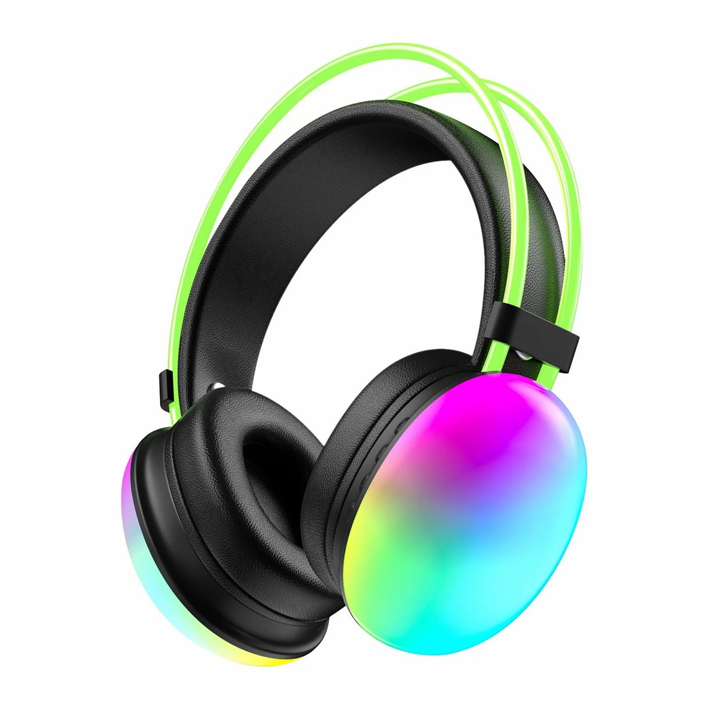 RGB Wireless Bluetooth Headphones with Mic - Front view
