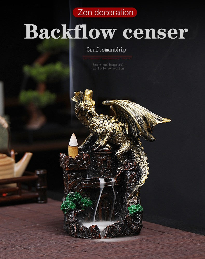 Dragon Backflow Incense Burner 60Cones 20Sticks - Detail view