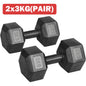 2x2kg/2x2.5kg/2x3kg/2x4kg/2x5kg Hex Dumbbell Weight Set Home Exercise Workout UK
