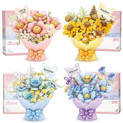 DIY Artificial Flower Bouquet Building Blocks - Front view