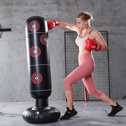 Inflatable Punch Bag Kids Adults Free Standing Boxing Kickboxing Training 160CM