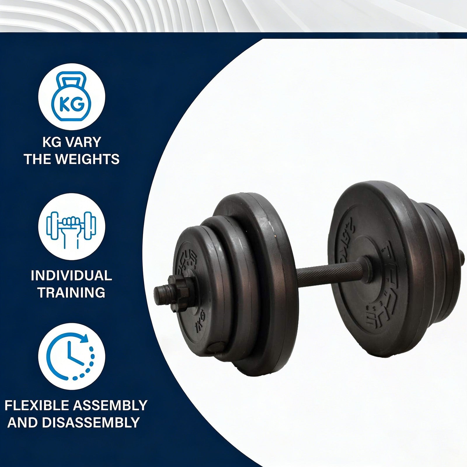 Adjustable Dumbbells Set 10-28KG Weights - Image 3