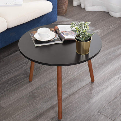 Coffee Table Round Stacking Sofa Side Living Room Bedroom 55x42.5cm Black Modern