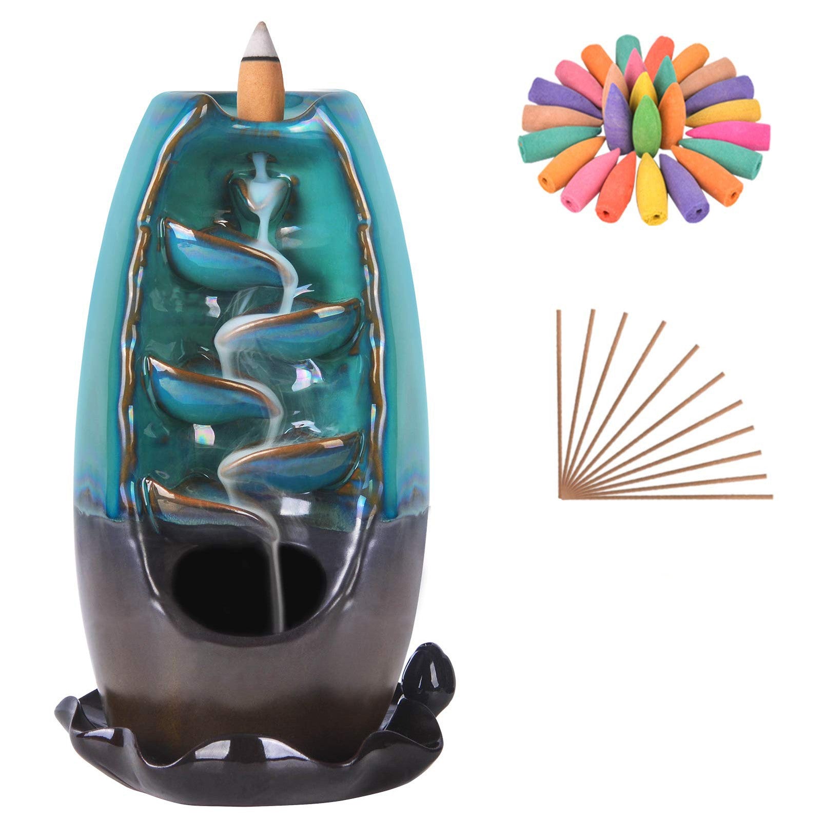 Backflow Incense Burner 5IN1 Waterfall Ceramic - Detail view