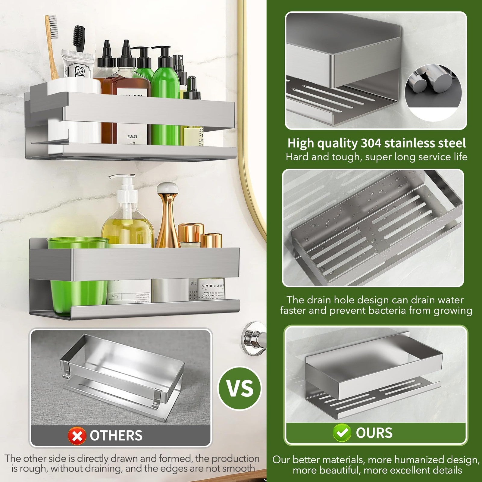 Bathroom Storage Shower Caddy Shelves - Image 4