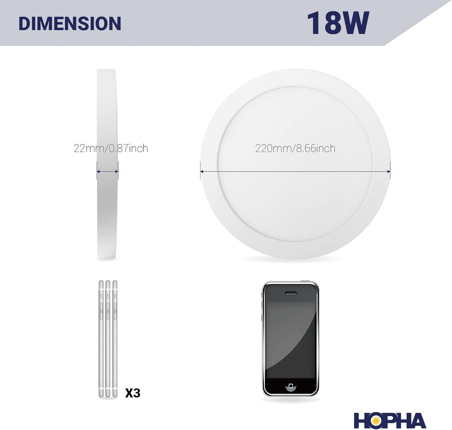 Bathroom Light 18W Flush Ceiling - Image 3