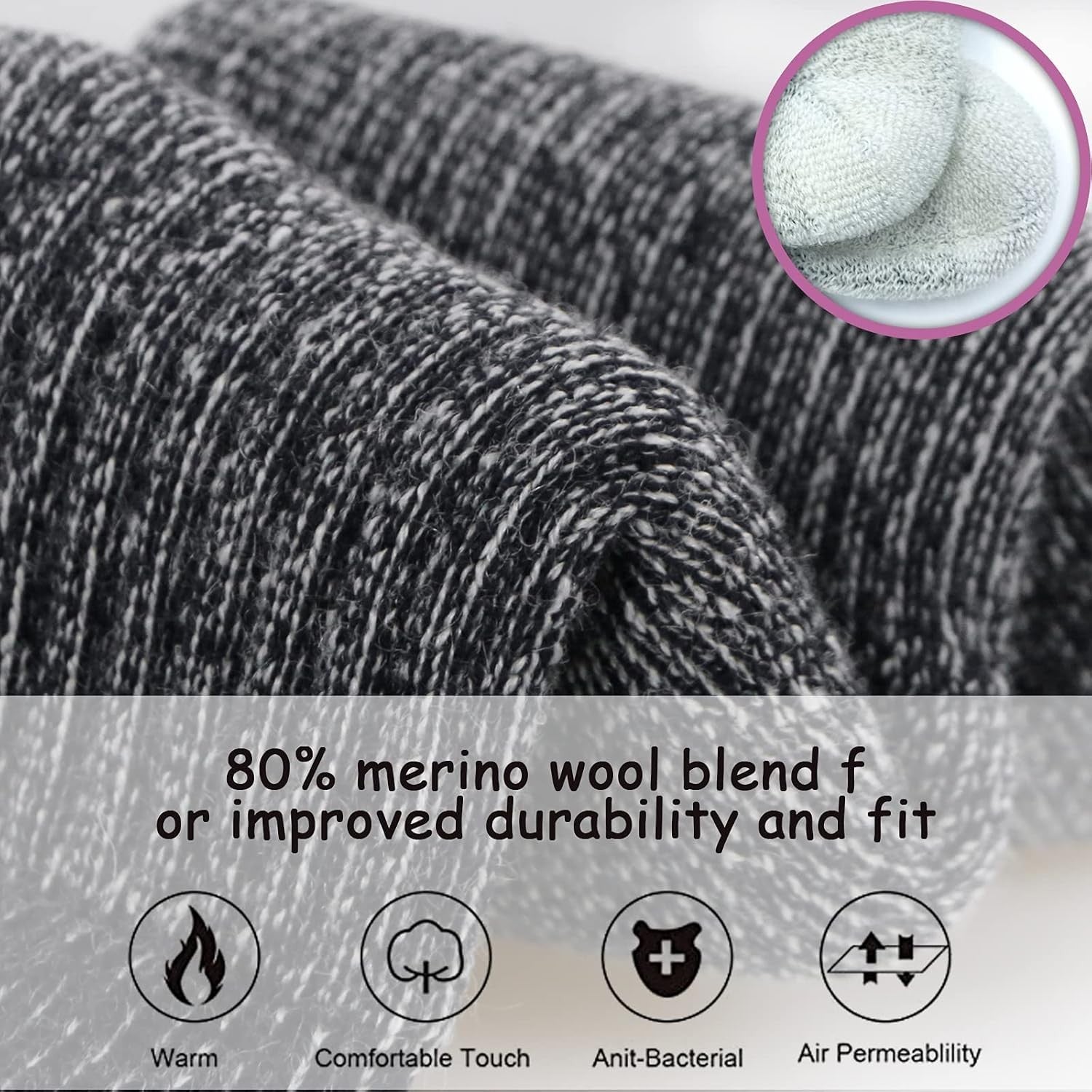 Men's Socks Antimicrobial Thermal 80% - Image 4