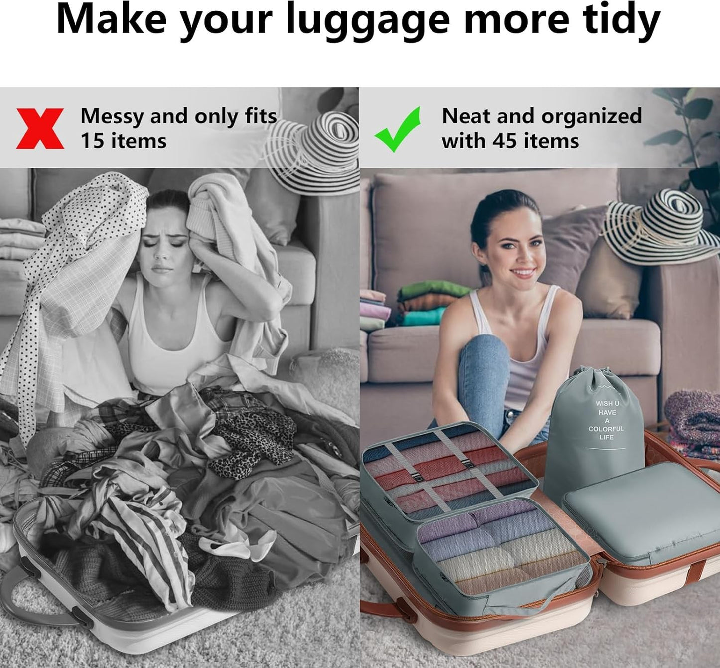 Packing Cube Luggage 9PCS Storage - Image 3