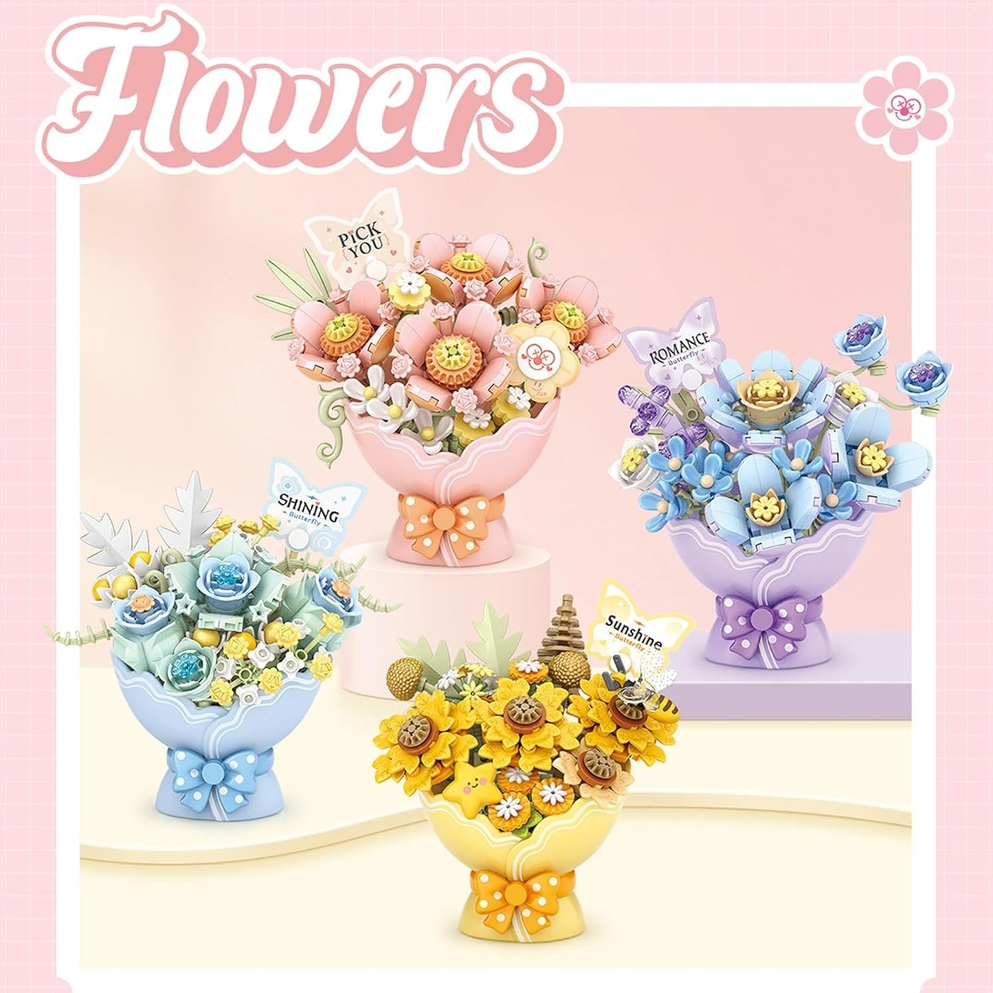 DIY Artificial Flower Bouquet Building Blocks - Detail view