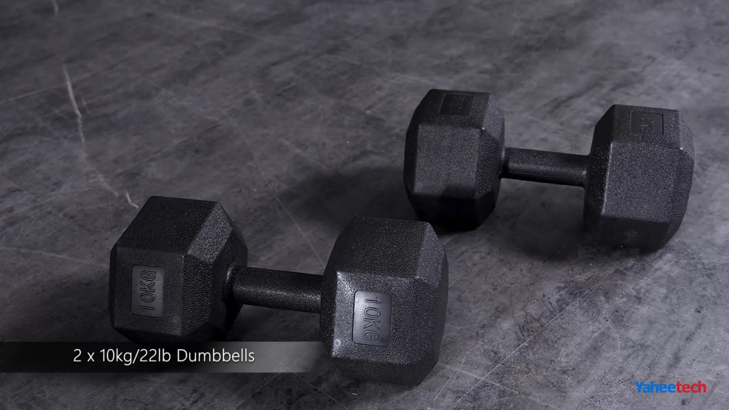 2x2kg/2x2.5kg/2x3kg/2x4kg/2x5kg Hex Dumbbell Weight Set Home Exercise Workout UK