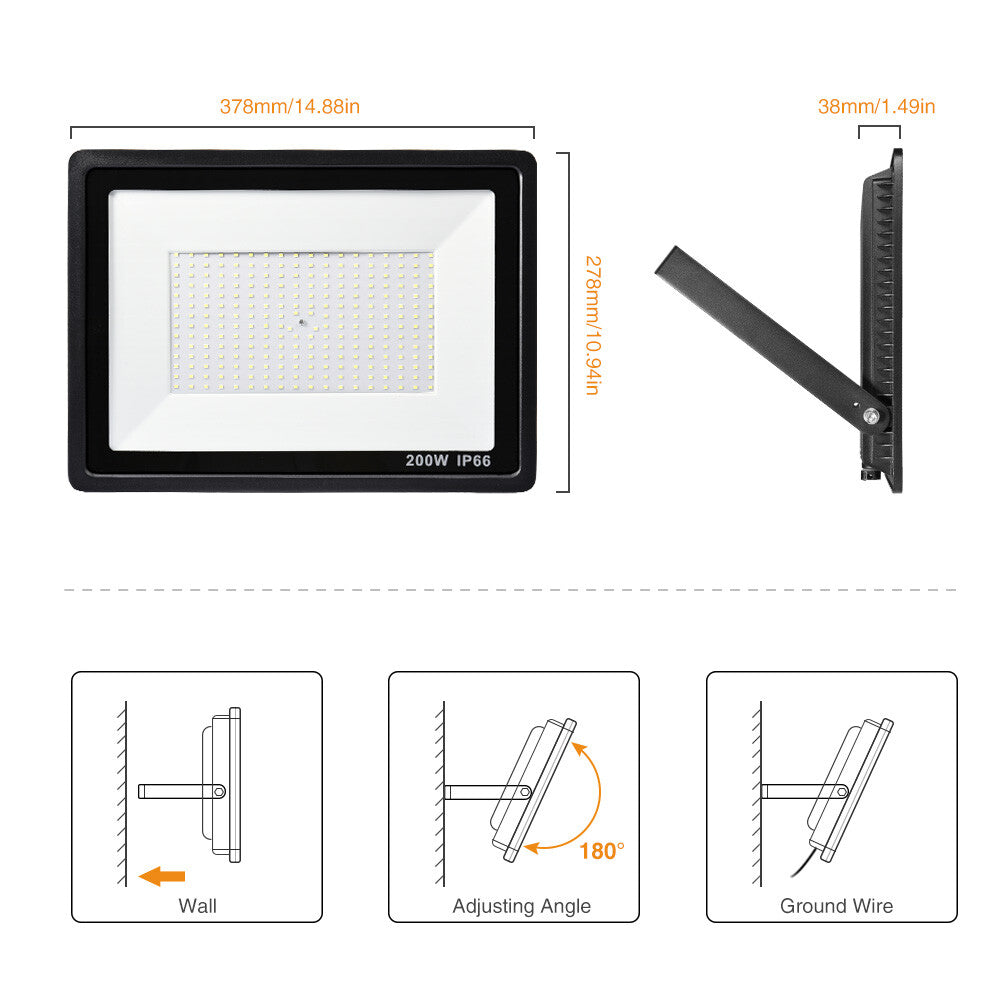 50W-200W LED Floodlights Waterproof Outdoor - Image 9