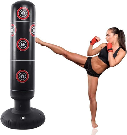 Inflatable Punch Bag Kids Adults Free Standing Boxing Kickboxing Training 160CM