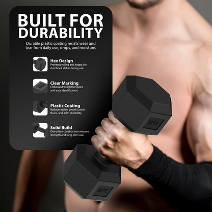 2x2kg/2x2.5kg/2x3kg/2x4kg/2x5kg Hex Dumbbell Weight Set Home Exercise Workout UK