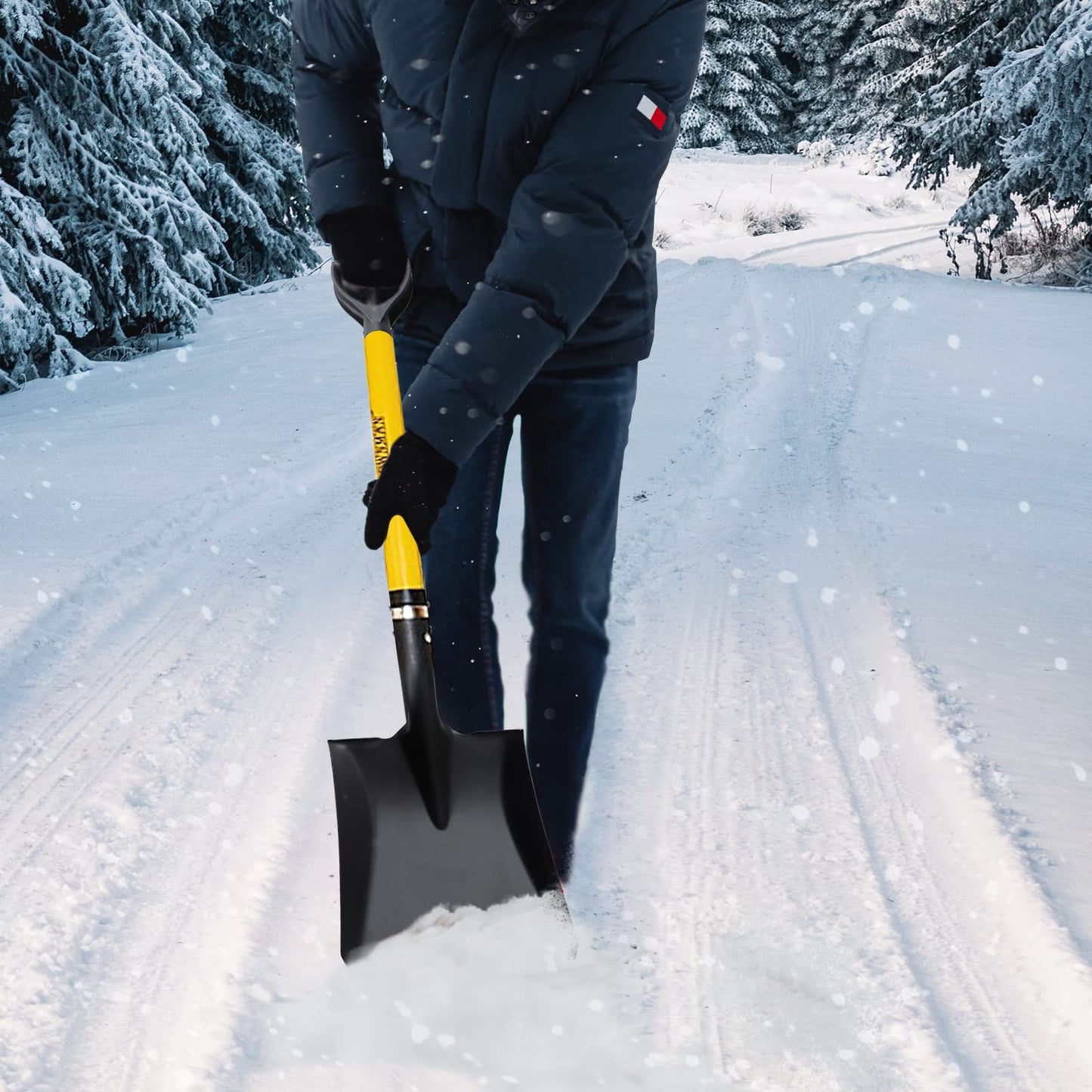 Square Steel Shovel Heavy Duty Large Garden Spade D-Handle Shovel Digging Tool