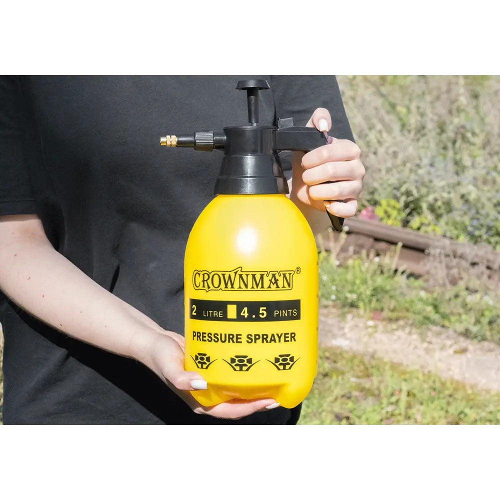 2L Garden Hand Pump Sprayer Heavy Duty Pressure Spray Bottle Adjustable Nozzle