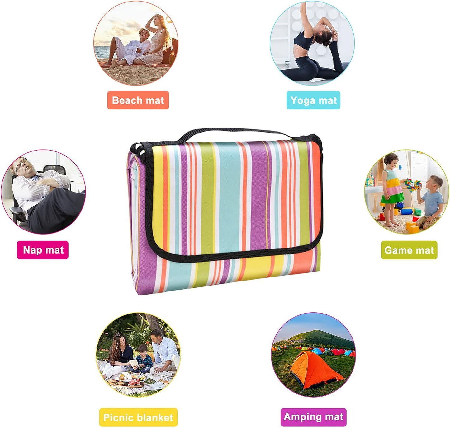 200x200cm Extra Large Picnic Blanket Waterproof Garden Camping Mat Tent Carpet