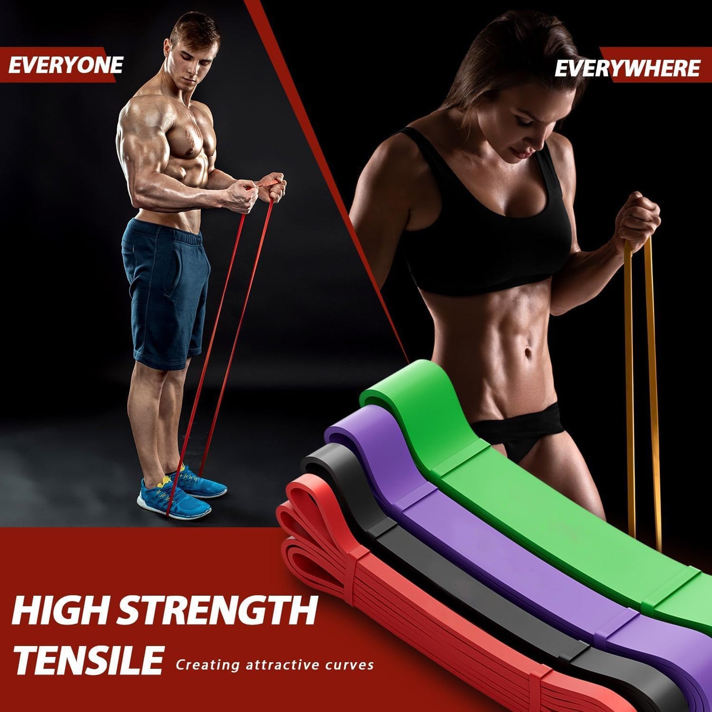 2PCS Resistance Bands Exercise Sports Loop Fitness Home Gym Yoga Latex Belt UK