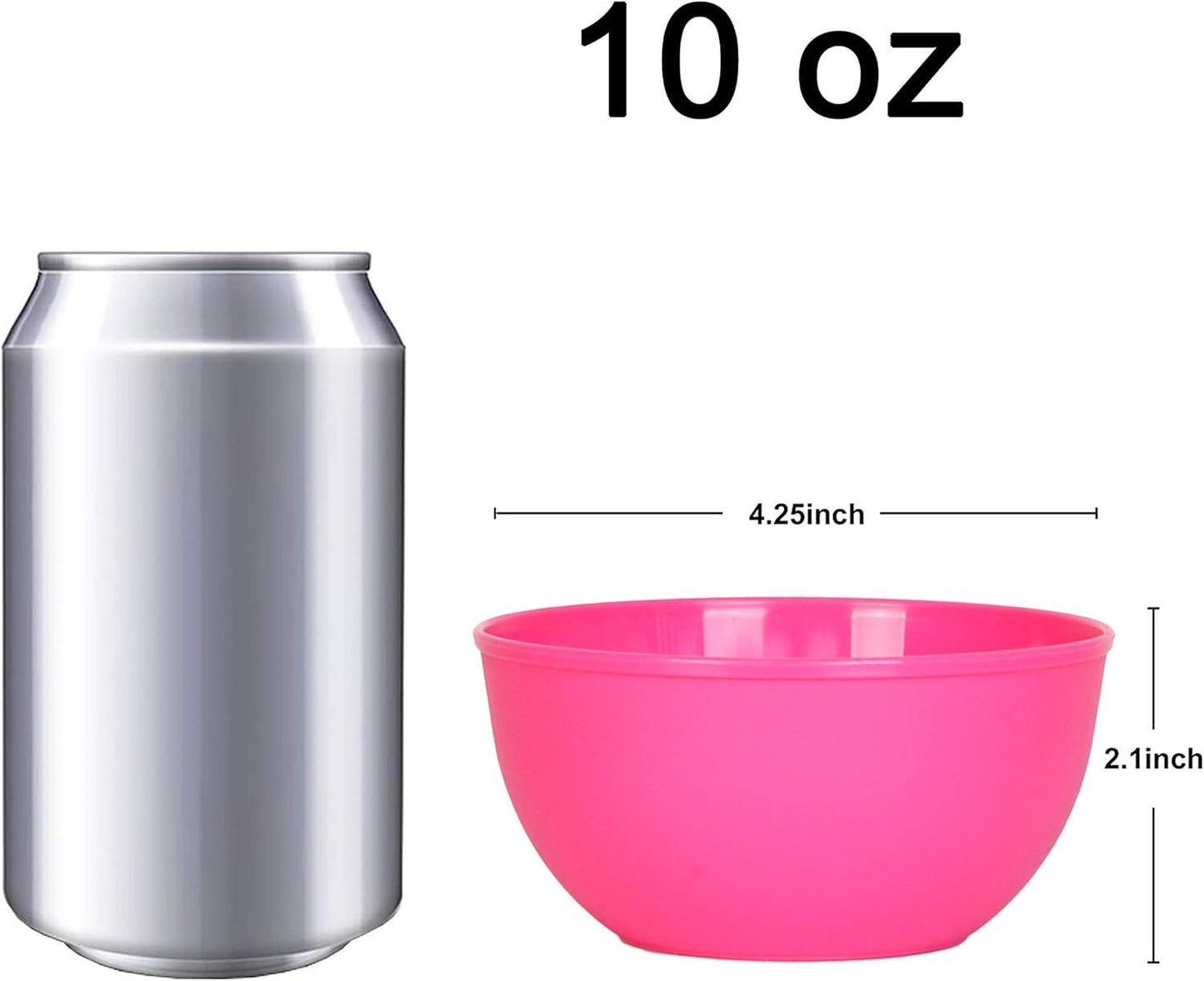 9 x 10oz Plastic Dinner Set Bowls Reusable Pasta Snack Dishes Dinnerware Kids