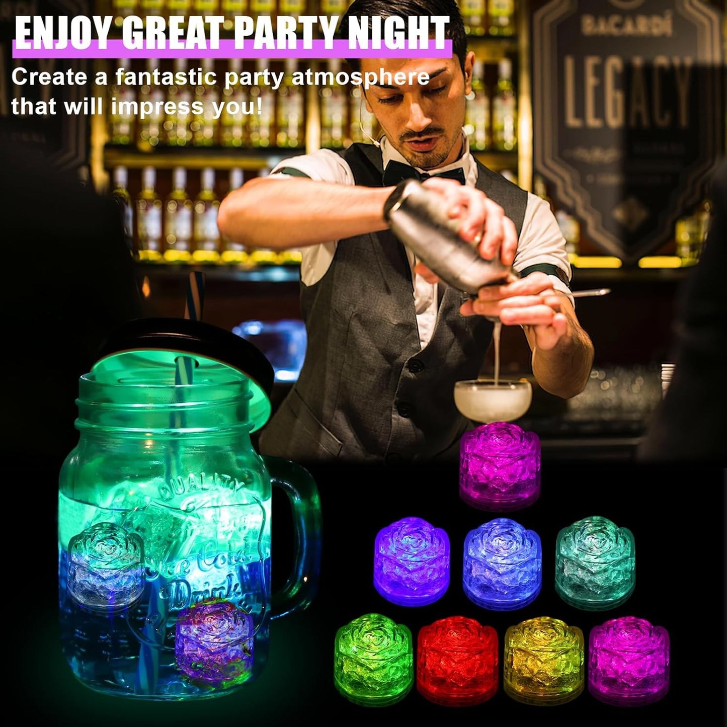 12PCS Roses Bright LED Ice - Image 3