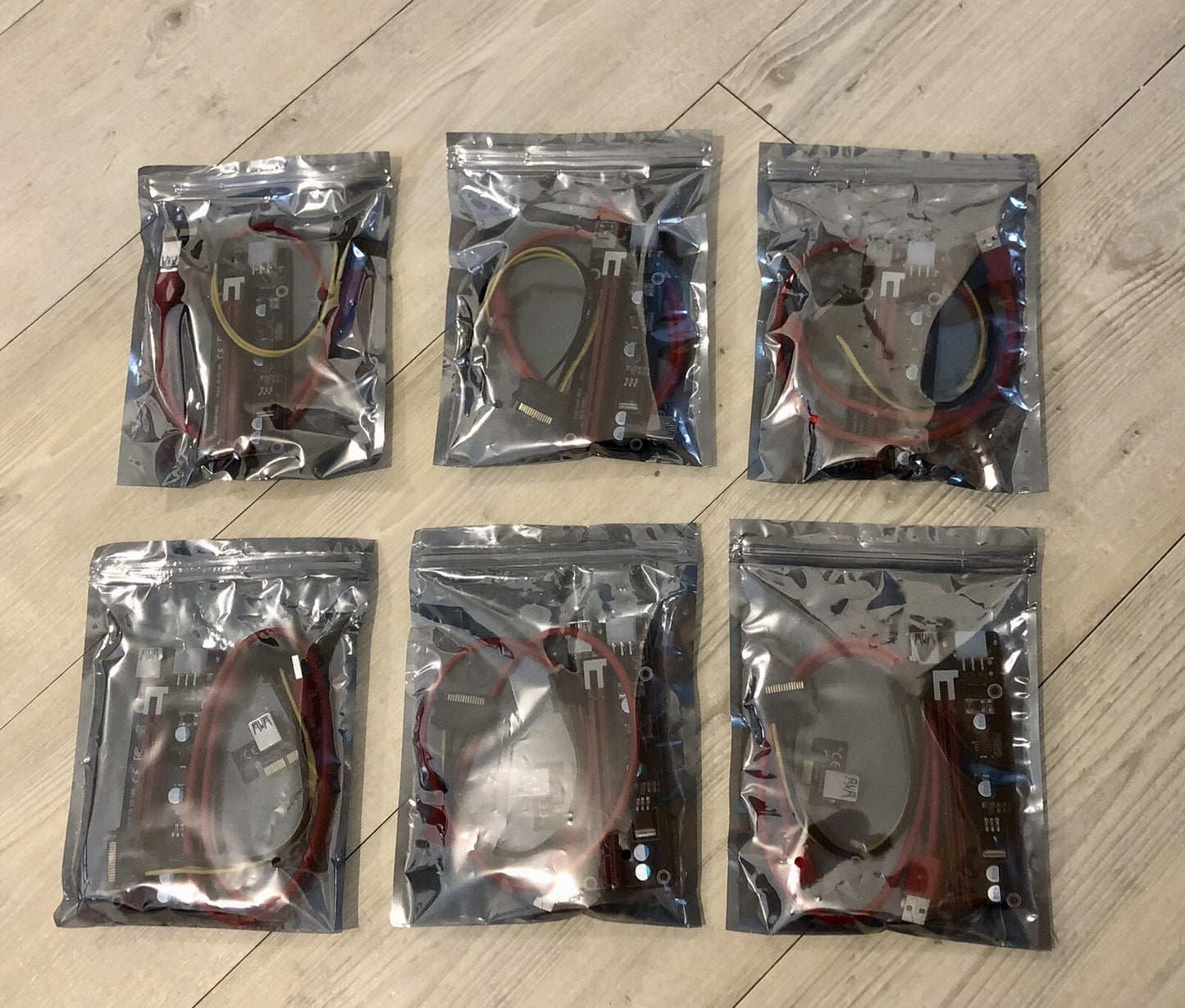 6X PCI-E Riser Card PCIe Rig - Front view