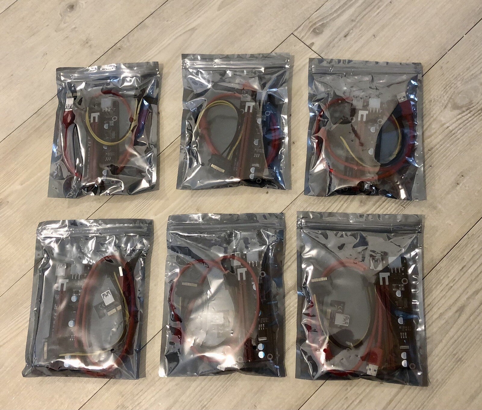 6X PCI-E Riser Card PCIe Rig - Front view