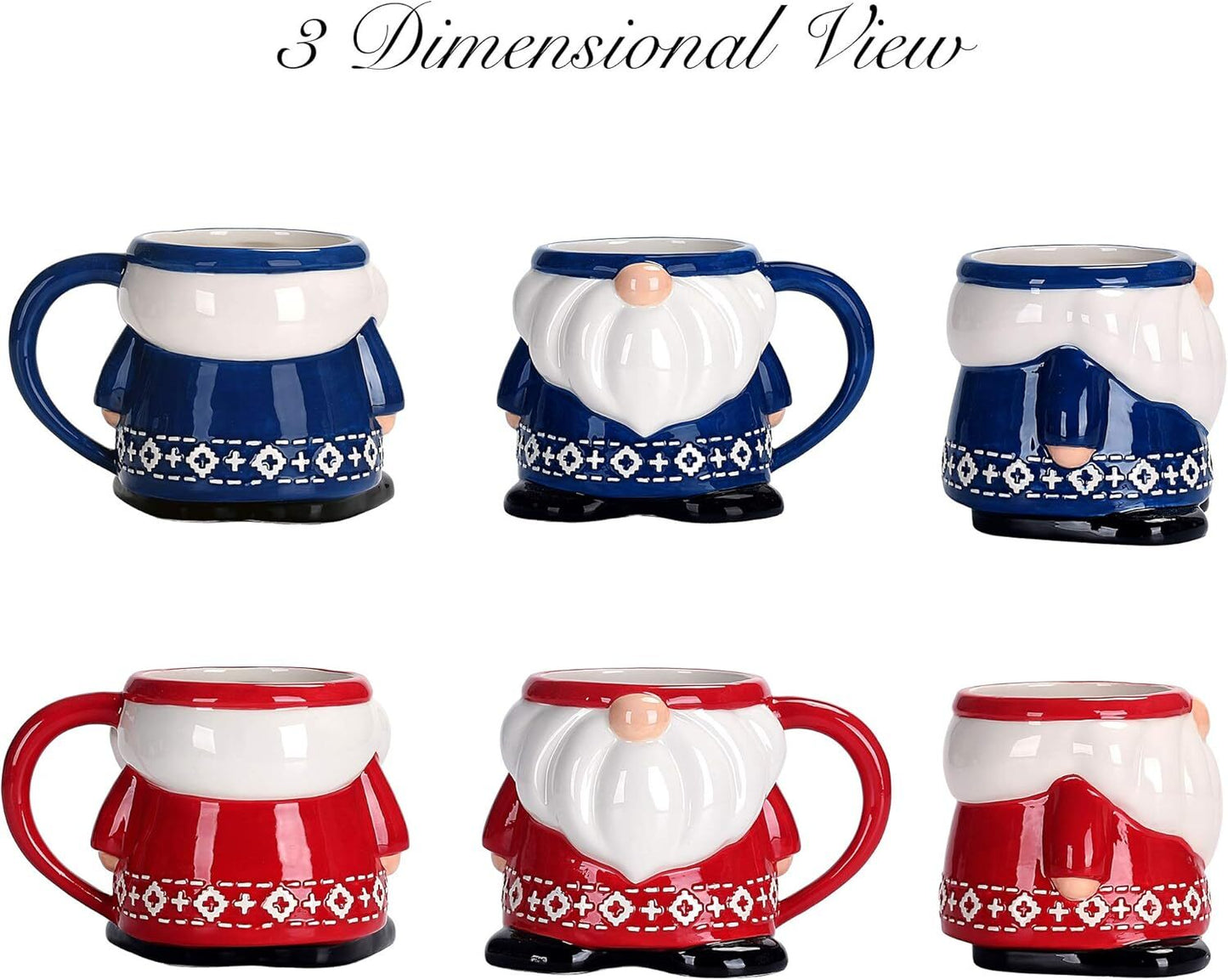 Red Blue Christmas Gnome 440ml - Image 3