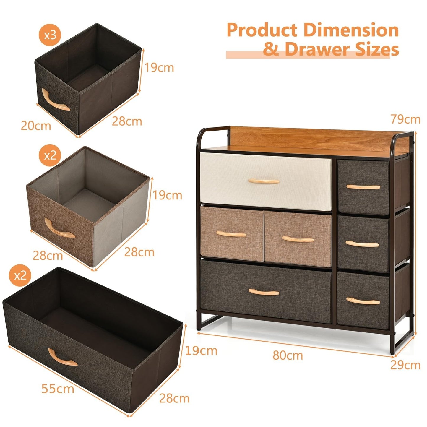 Chest of Drawer Wooden Top - Image 7