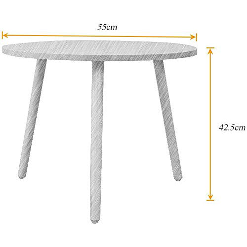 Coffee Table Round Stacking Sofa Side Living Room Bedroom 55x42.5cm Black Modern
