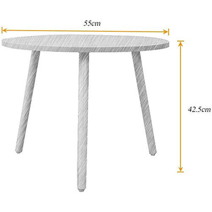 Coffee Table Round Stacking Sofa Side Living Room Bedroom 55x42.5cm Black Modern