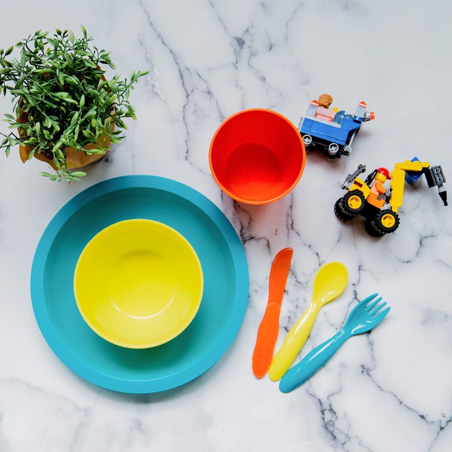 54PCS Plastic Kid Dinnerware Plates - Image 3