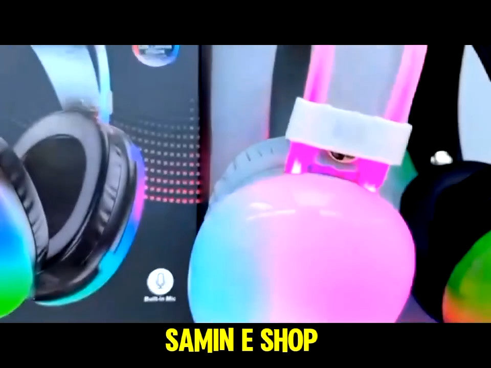 RGB Wireless Bluetooth Headphones with Mic - Detail view