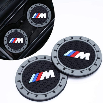 2PCS Car Cup Coaster Anti Slip Insert Pad Holder Mats Interior Accessories Black