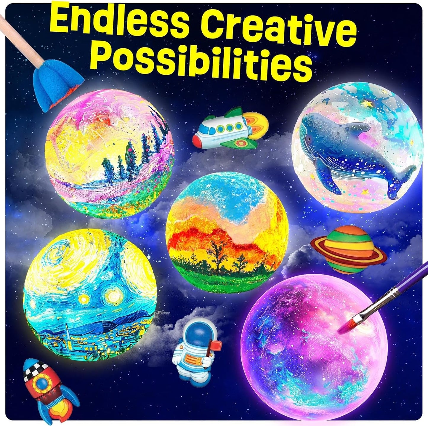 Paint Your Own Moon Lamp Kit - Detail view