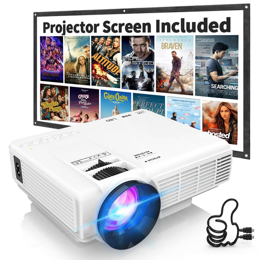 1080p Screen Projector Portable Bluetooth Office Home Theater Smartphone Laptop