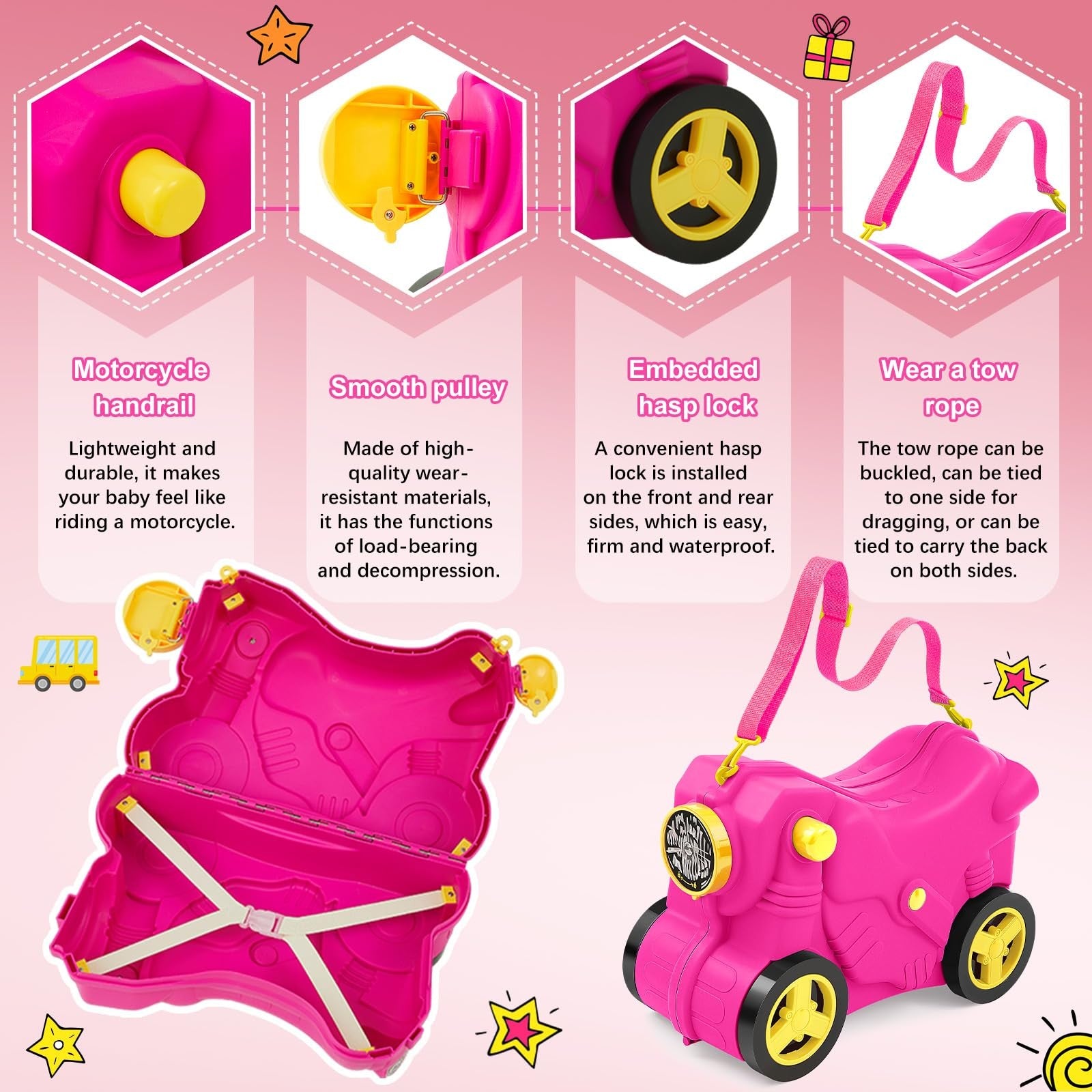 Kid Suitcase Ride On Sit - Image 6