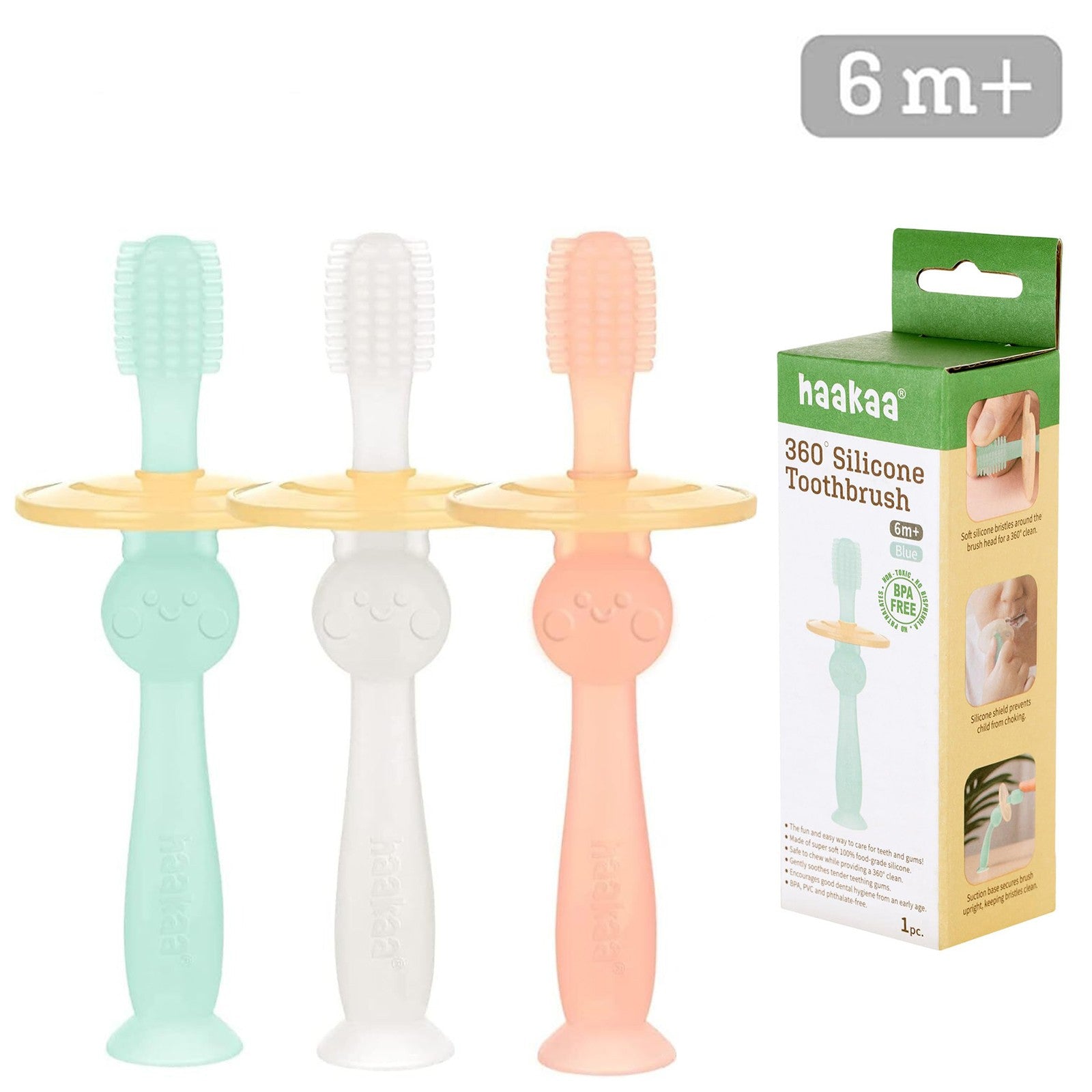 360° Silicone Baby Toothbrush Teether Gift - Front view