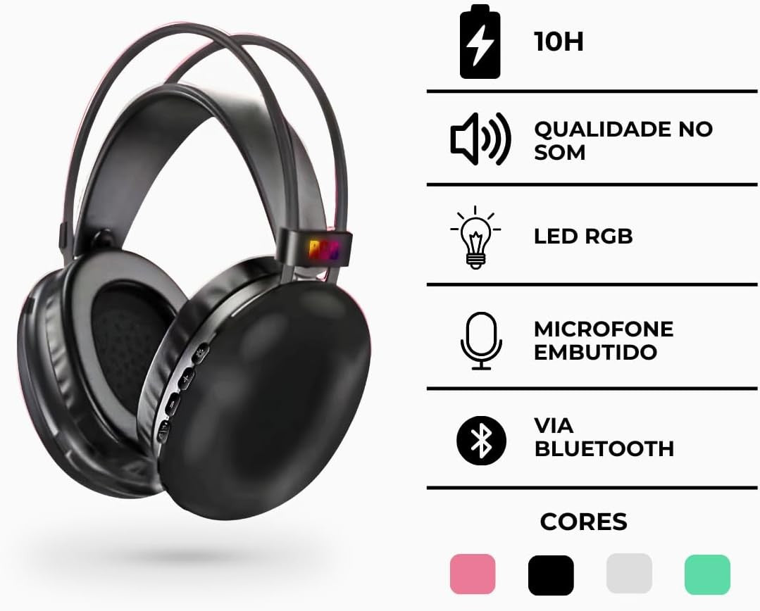 RGB Wireless Bluetooth Headphones with - Image 3