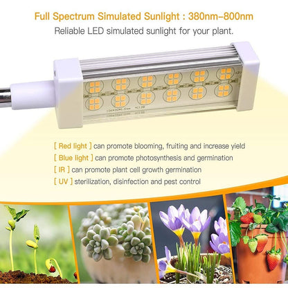 3-Head LED Grow Light Full Spectrum with Timer for Indoor Plants UK