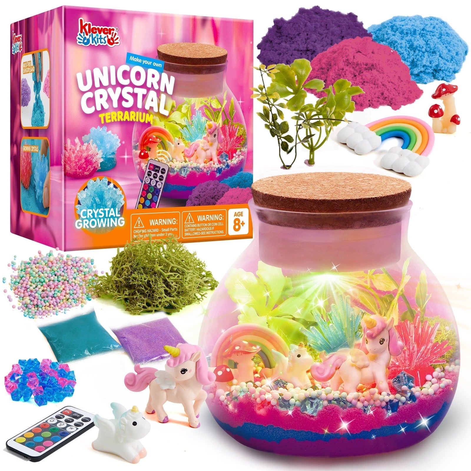 Unicorn Gifts for Girls Crystal Terrarium - Front view
