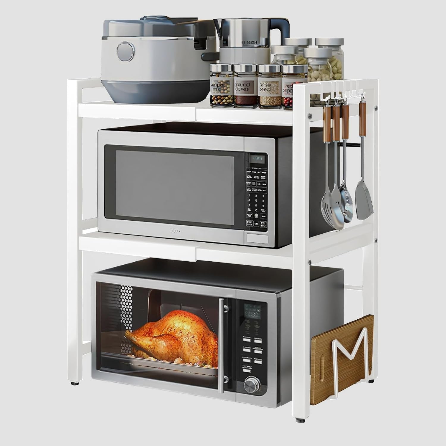 3 Tier Expandable Rack Stand Microwave - Front view