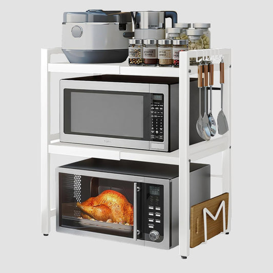 3 Tier Expandable Rack Stand Microwave Oven Rack Storage Corner Holder Kitchen