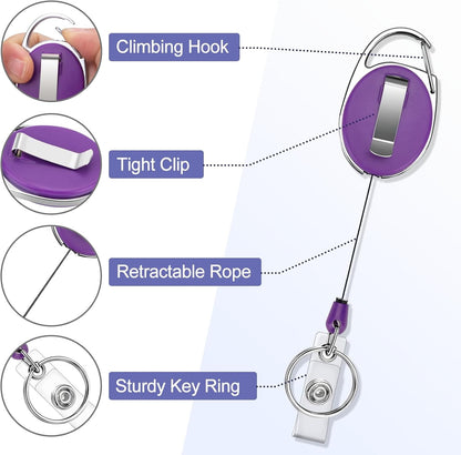 3PCS Retractable Badge Reel Extendable - Image 3