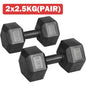 2x2kg/2x2.5kg/2x3kg/2x4kg/2x5kg Hex Dumbbell Weight Set Home Exercise Workout UK