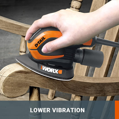 Mouse 55W Corded Detail Sander with 12pcs Sanding Sheets Finger Pad WORX WX647