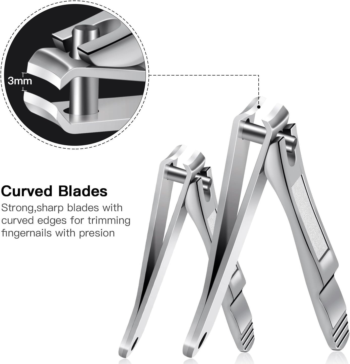 2PCS Nail Clippers Sharpest Stainless - Image 4