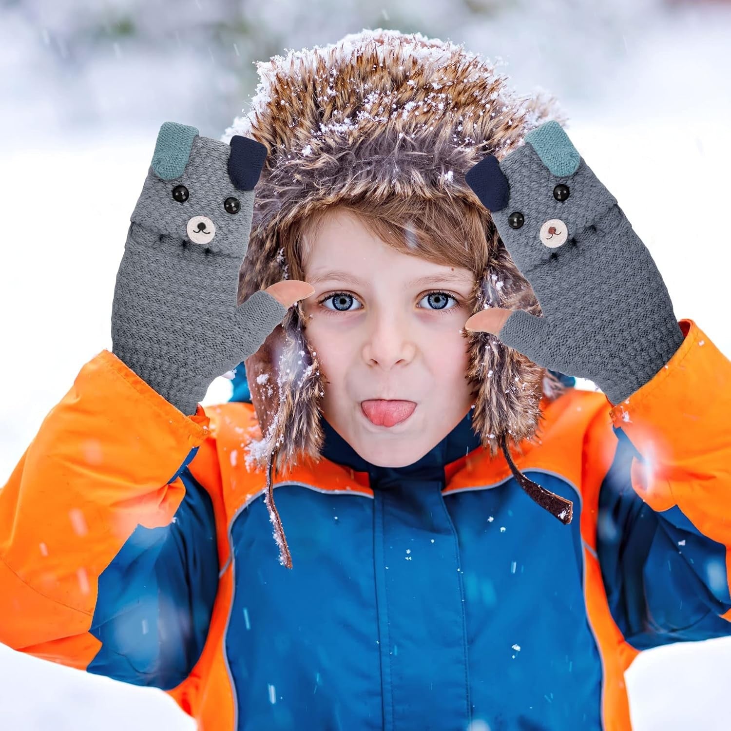 Kids Winter Flip Top Gloves - Image 6