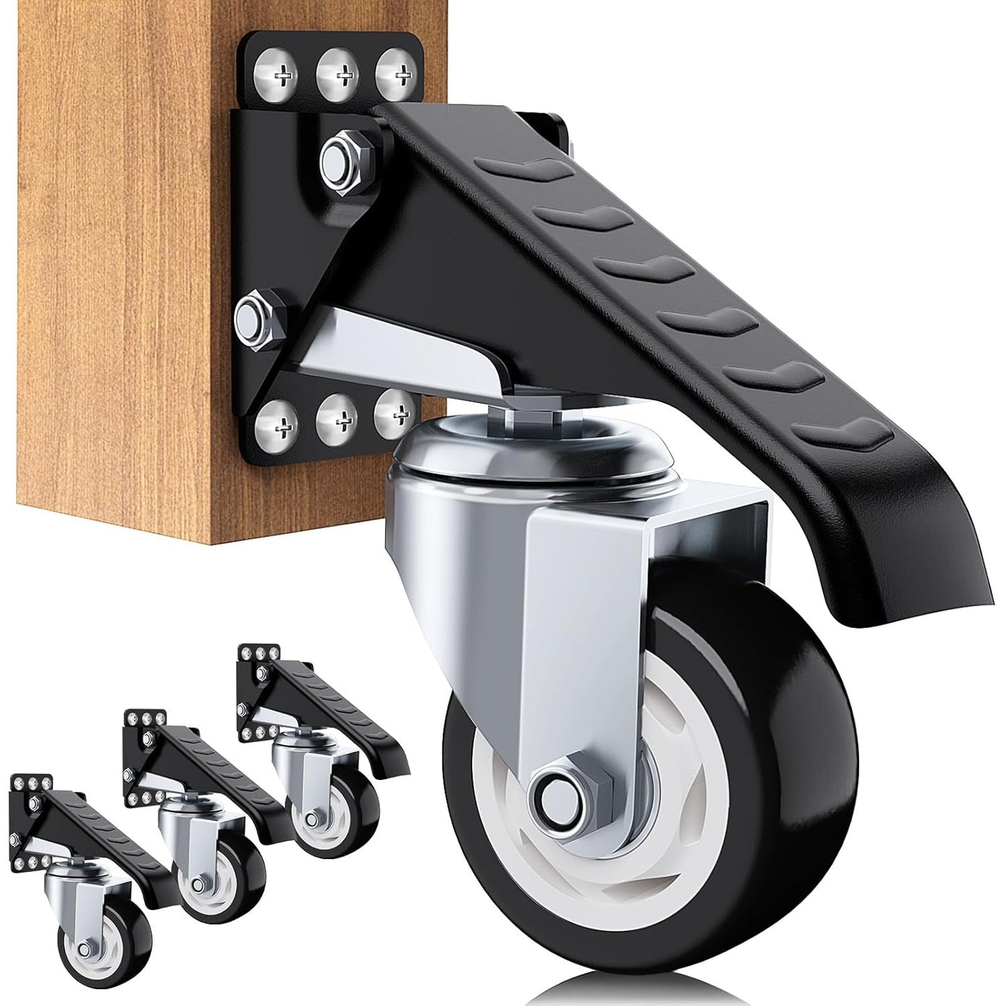 Casters Kit 880 Lbs Heavy Duty - Front view