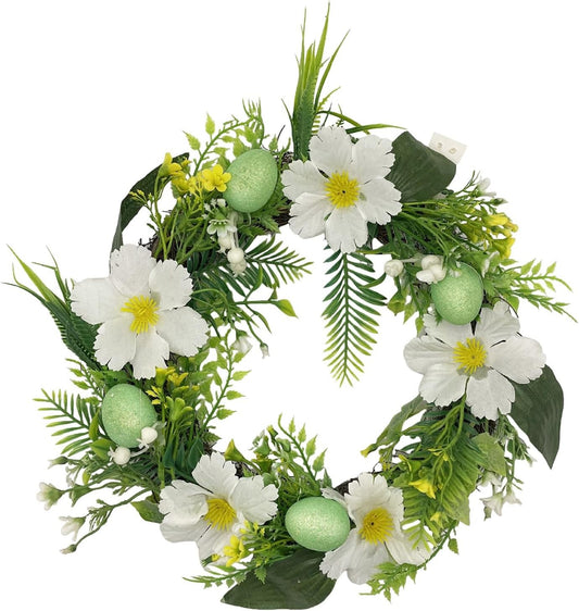 Easter Wreath for Front Door Artificial Easter Egg Flower Spring Window Decor UK