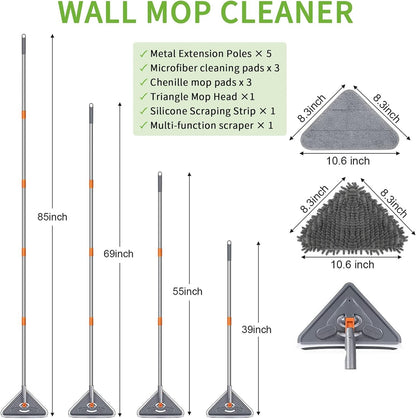 85" Long Handle Wall Mop 360° - Detail view